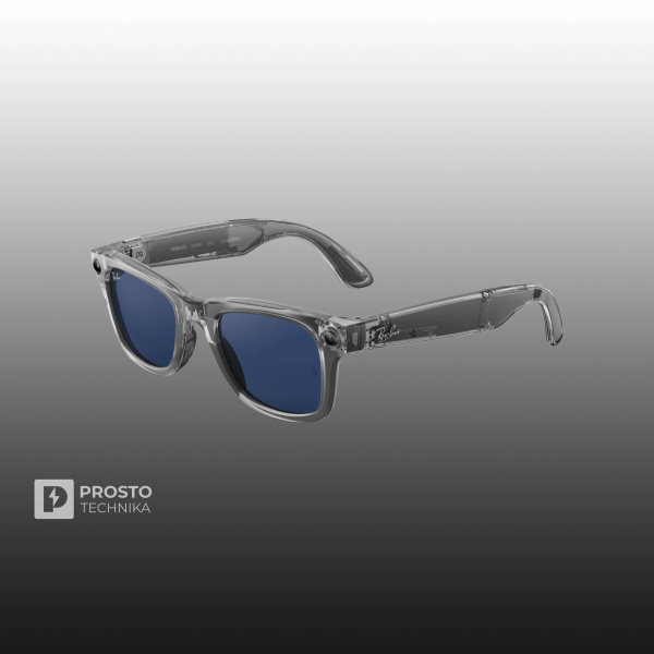 Ray-Ban Wayfarer (Gen 2) Глянцевый Прозрачно-Серый с Прозрачно-Сапфировыми Линзами